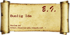 Buslig Ida névjegykártya