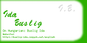 ida buslig business card